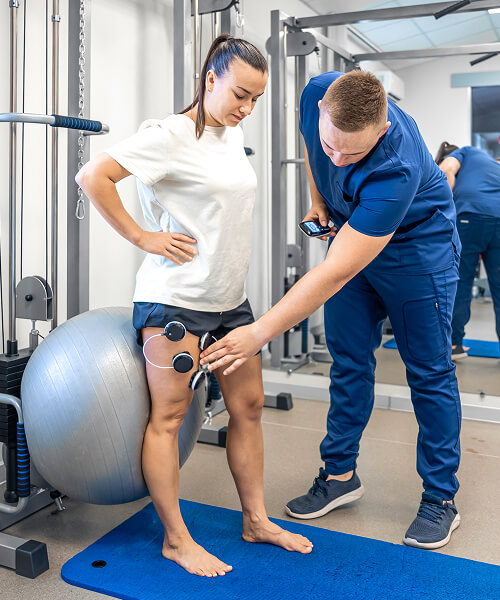 physio medical professional attends to patient